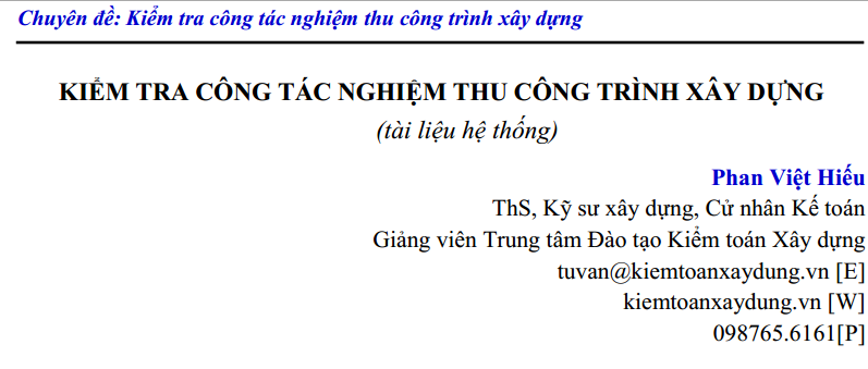 kiểm tra công tác nghiệm thu