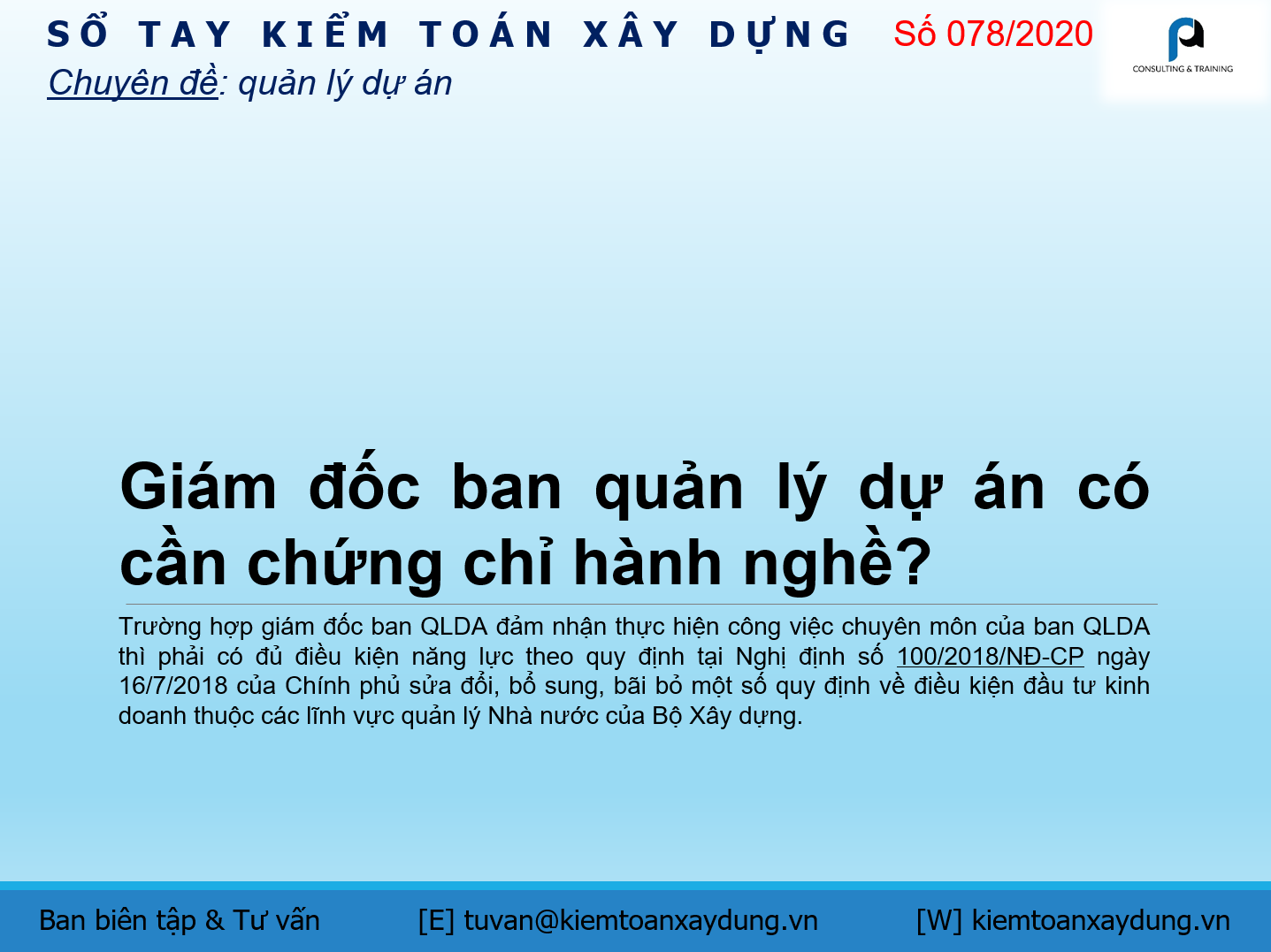 chứng chỉ hành nghề quản lý dự án